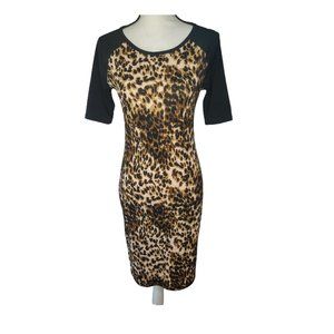 LuLaRoe Unicorn Randy Leopard Print Midi Dress